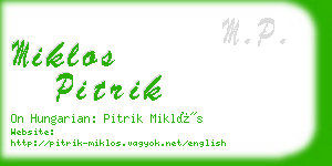 miklos pitrik business card